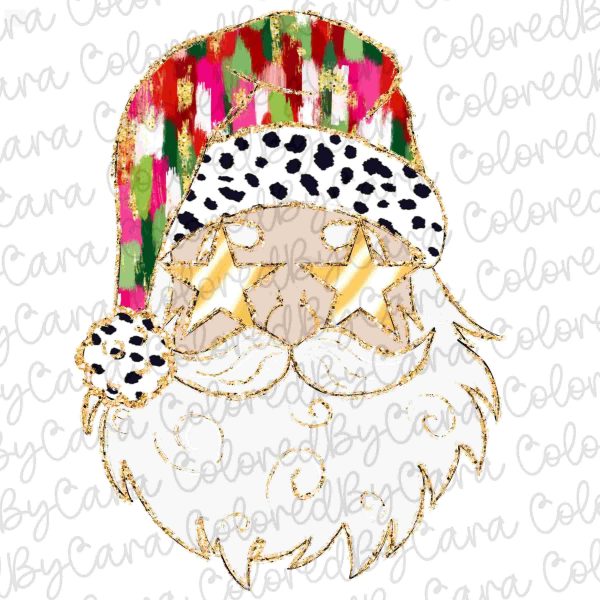 Vibrant Coquette Santa Design DTF Christmas Girls Winter SVG Glitter