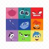 Vibrant Inside Out 2 Character Face SVG PNG for Halloween Costume and