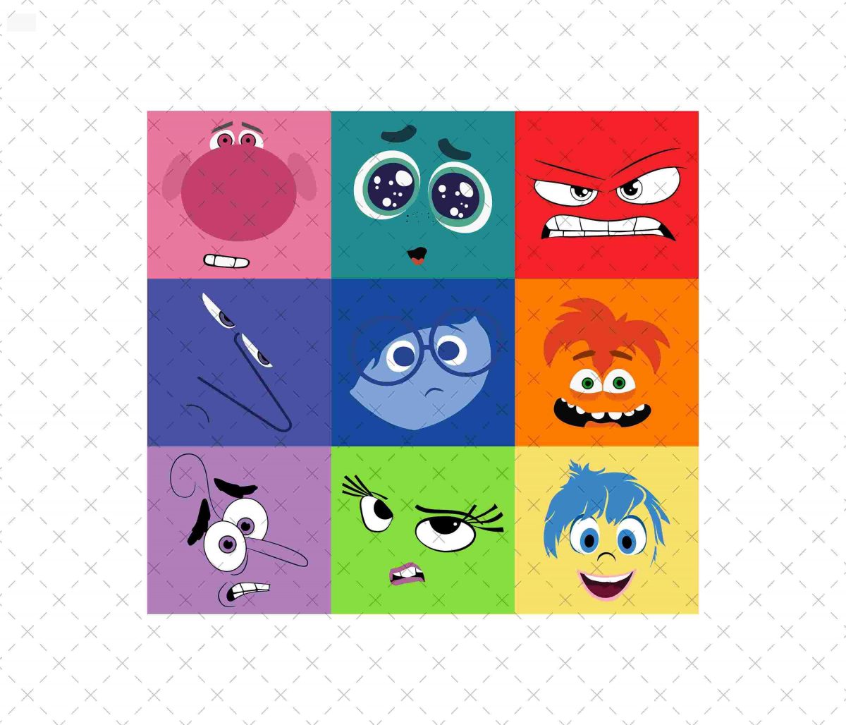 Vibrant Inside Out 2 Character Face SVG PNG for Halloween Costume and