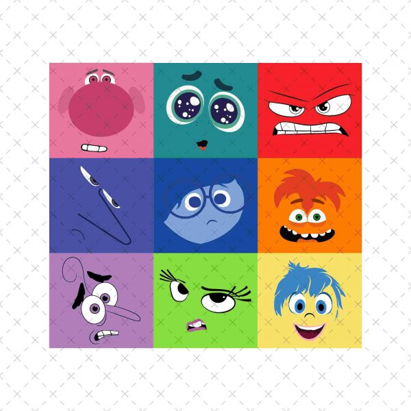 Vibrant Inside Out 2 Character Face SVG PNG for Halloween Costume and