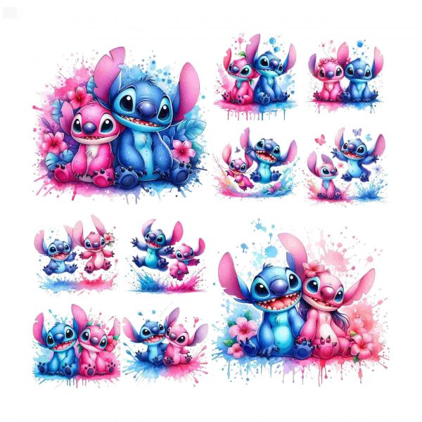 Vibrant Stitch Watercolor Design PNG Files for Sublimation High Res