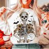 Vintage Autumn Skeleton Svg Spooky Halloween Shirt Design Retro Fall