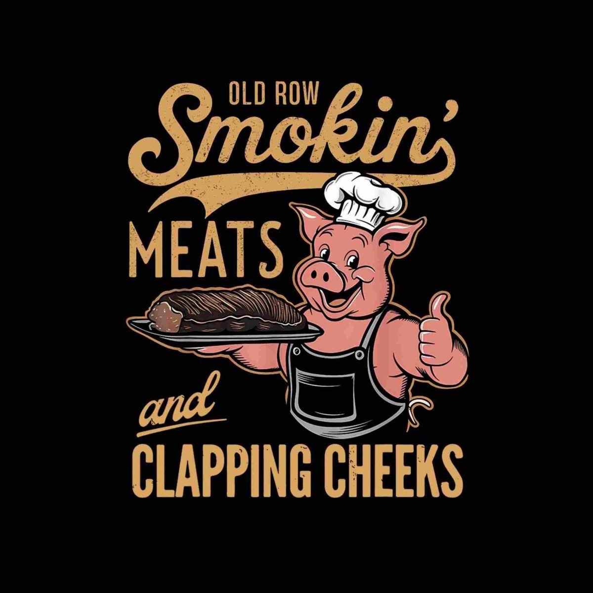 Vintage BBQ and Cheeky Humor SVG for Black Tee