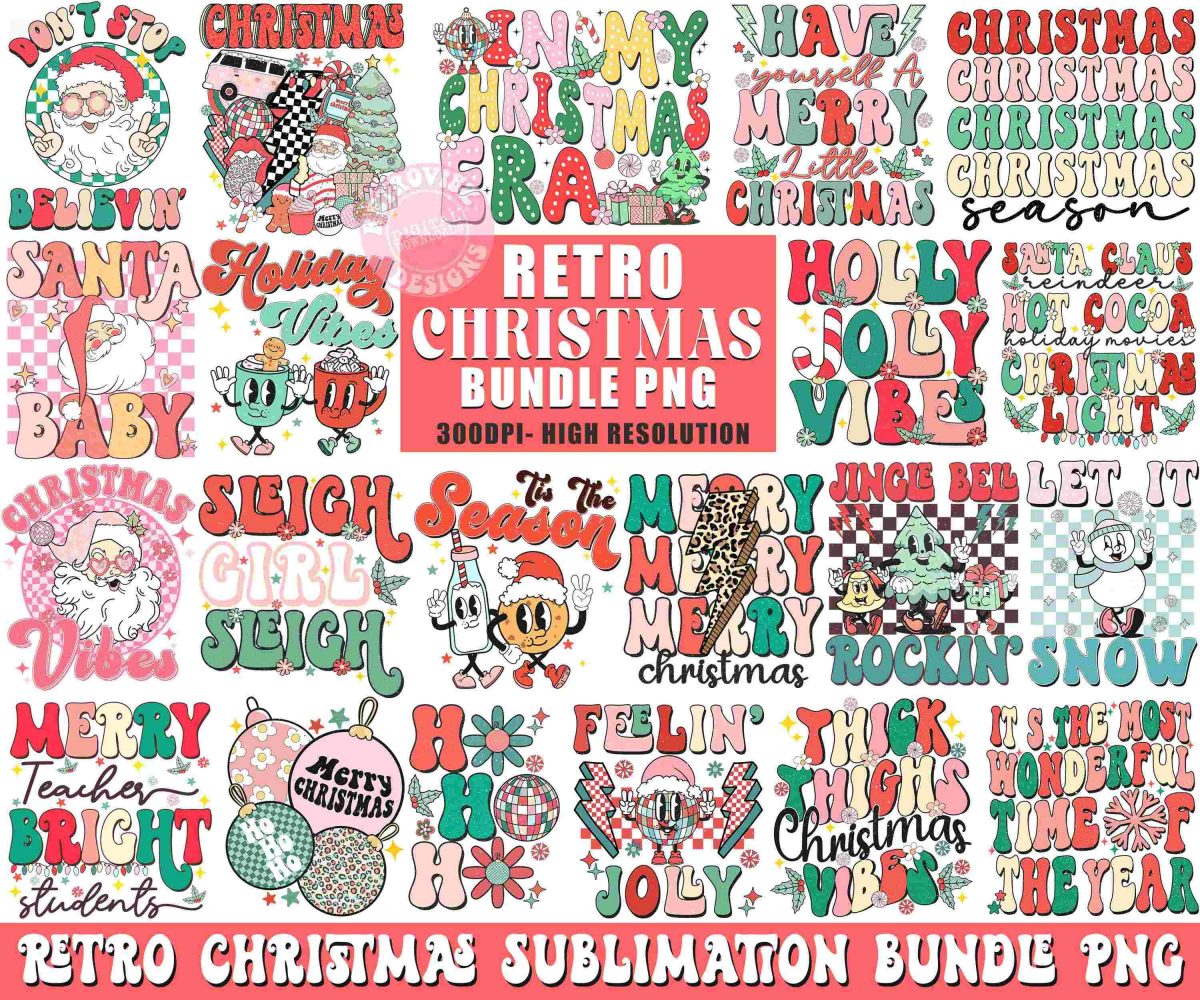 Vintage Christmas Bundle Festive PNG SVG Collection for Stylish