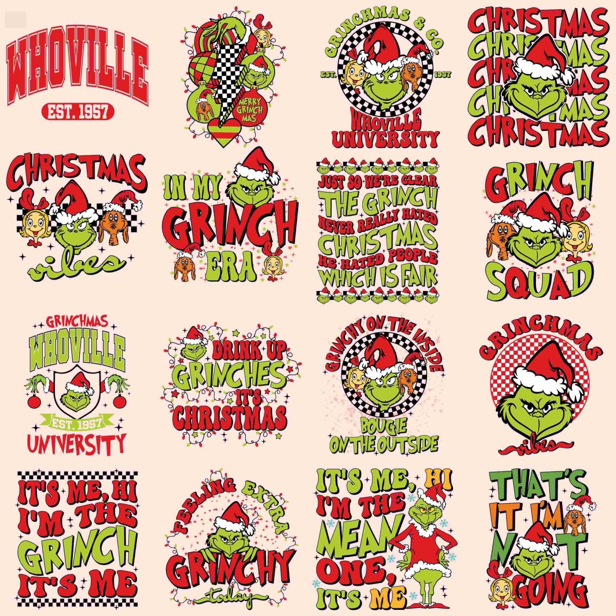 Vintage Christmas PNG Bundle for Festive Apparel Retro Christmas