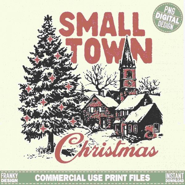 Vintage Christmas Png Charming Small Town Design Festive