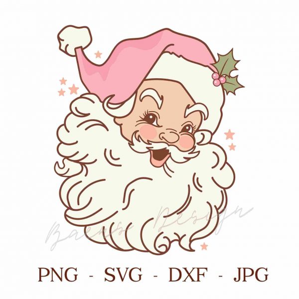 Vintage Christmas Santa SVG PNG for Festive Shirts Retro Holiday