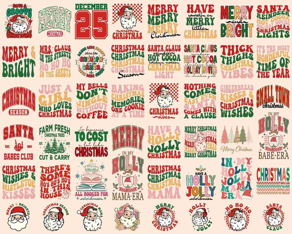 Vintage Christmas SVG PNG Bundle for Festive Designs