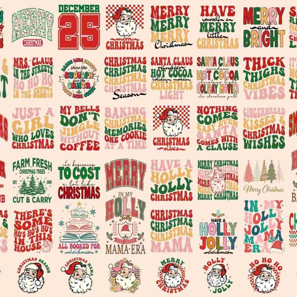 Vintage Christmas SVG PNG Bundle for Festive Designs