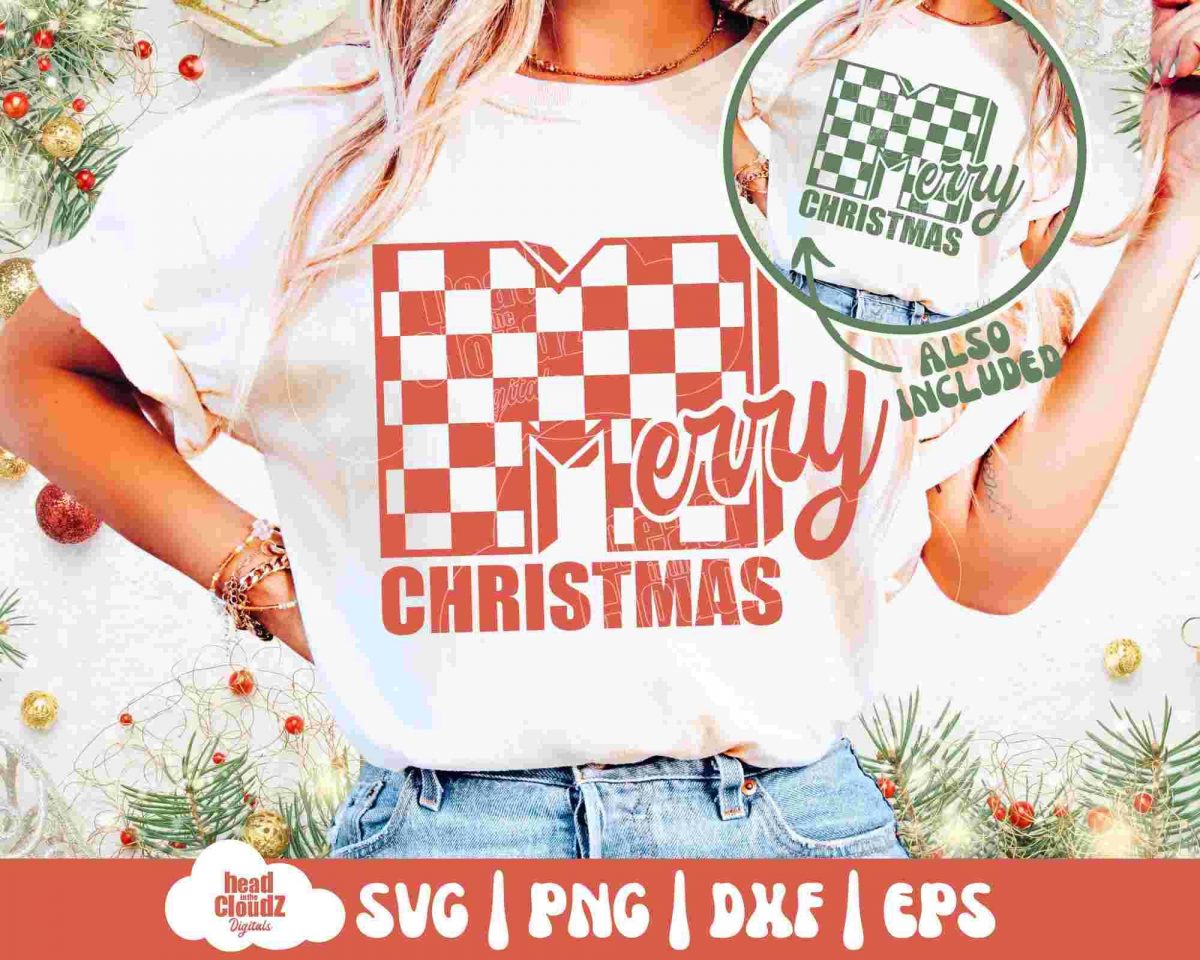 Vintage Christmas SVG PNG Checkerboard Collection