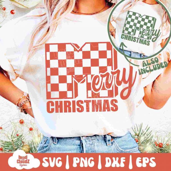 Vintage Christmas SVG PNG Checkerboard Collection