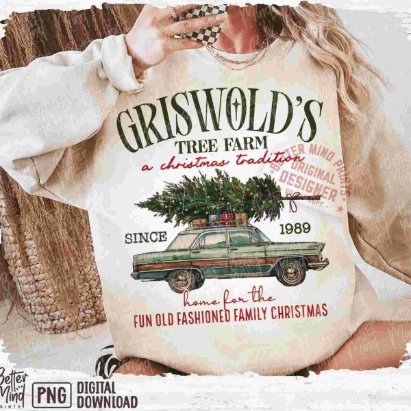 Vintage Christmas Tree Farm Holiday Movie PNG Collection