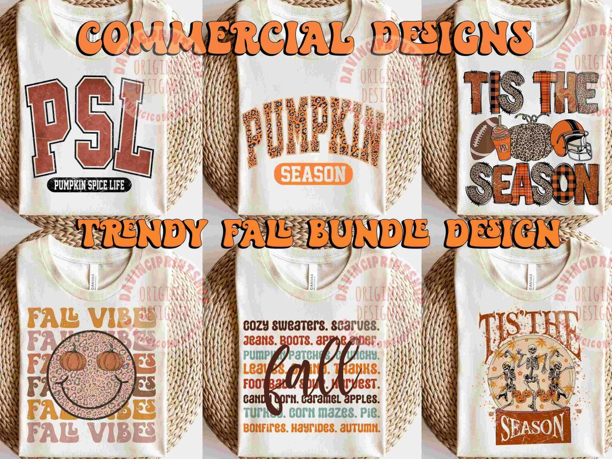 Vintage Fall PNG Bundle Retro Autumn Shirt Designs Pumpkin SVG