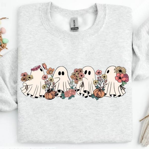 Vintage Floral Ghosts and Boujee Spooky Vibe PNG