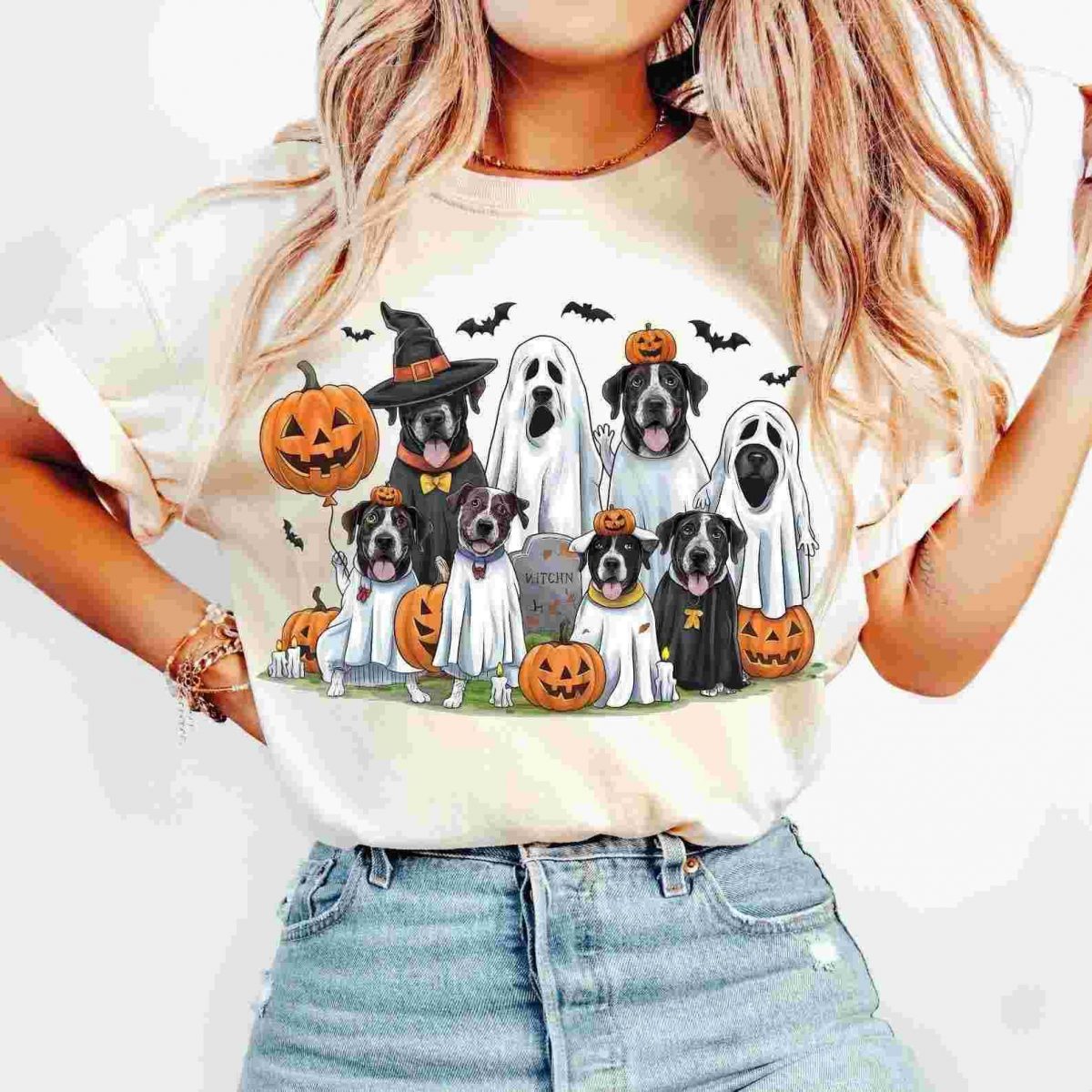 Vintage Ghost Dog Spooky Season PNG Collection