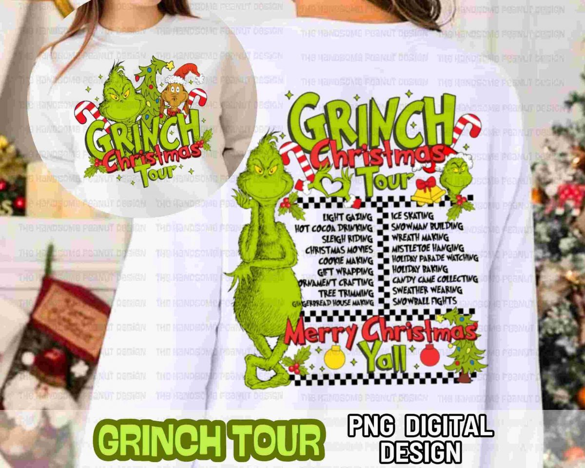 Vintage Grinch Christmas PNG Designs for Sublimation Retro Trendy