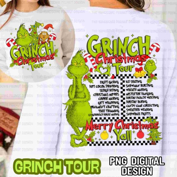 Vintage Grinch Christmas PNG Designs for Sublimation Retro Trendy