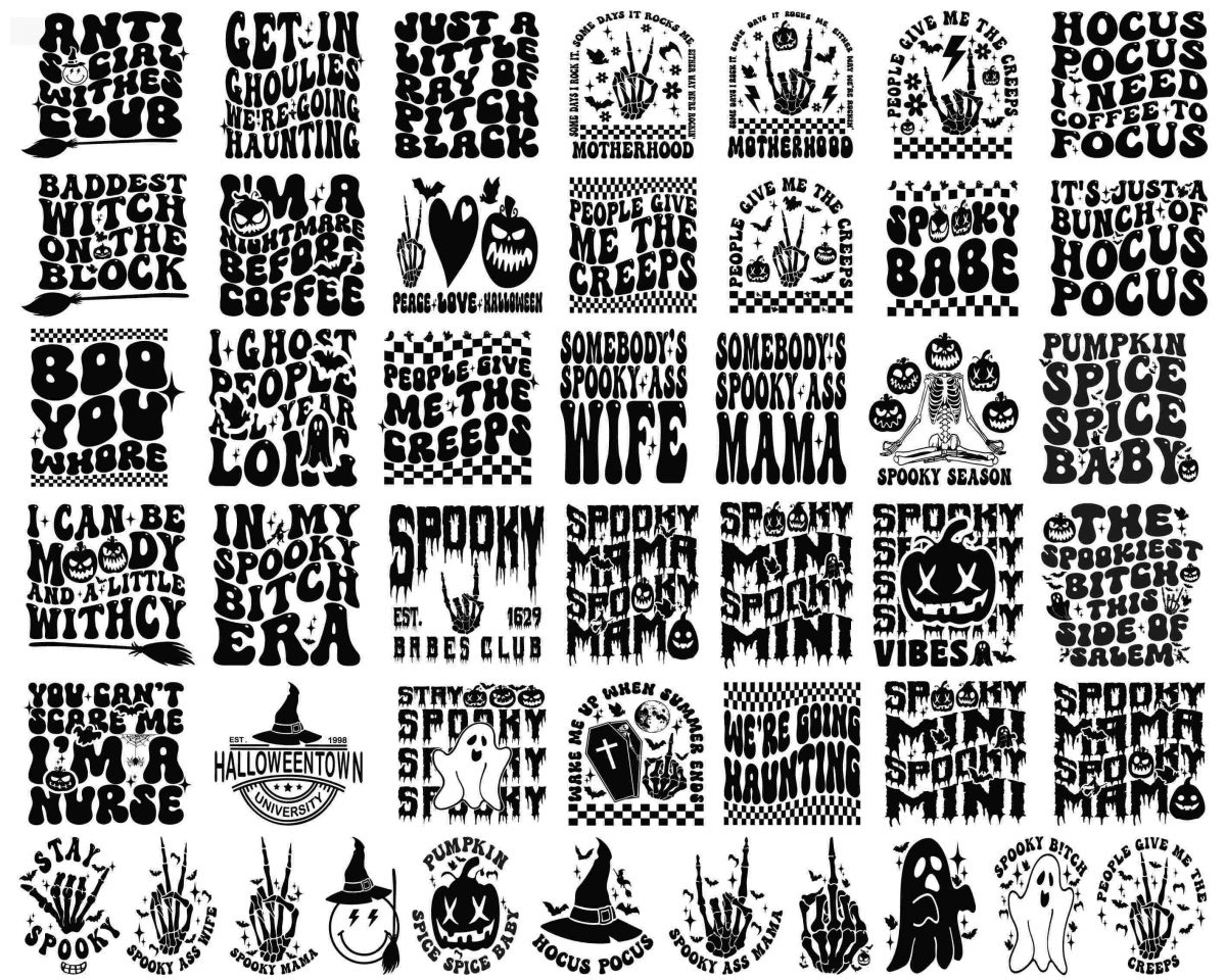 Vintage Halloween Bundle 50 Retro Designs Groovy Sublimation SVGs