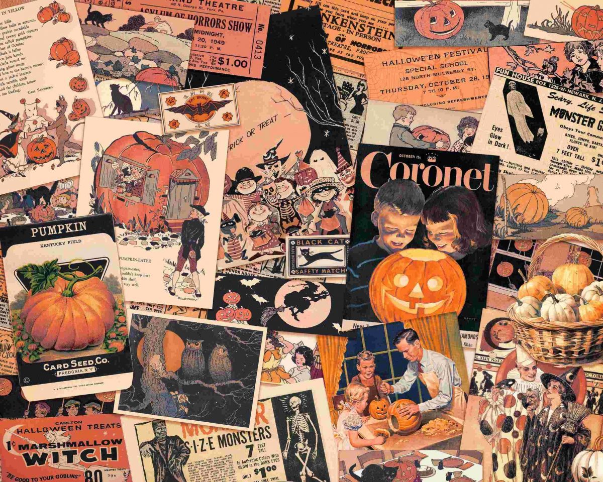 Vintage Halloween Ephemera SVG PNG Autumn Digital Download Kit