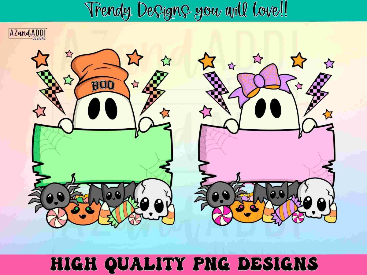 Vintage Halloween Ghost SVG for Custom Name Retro Sublimation Design