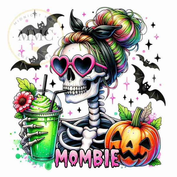 Vintage Halloween Mombie Skeleton Clipart Retro Mama Spooky PNG