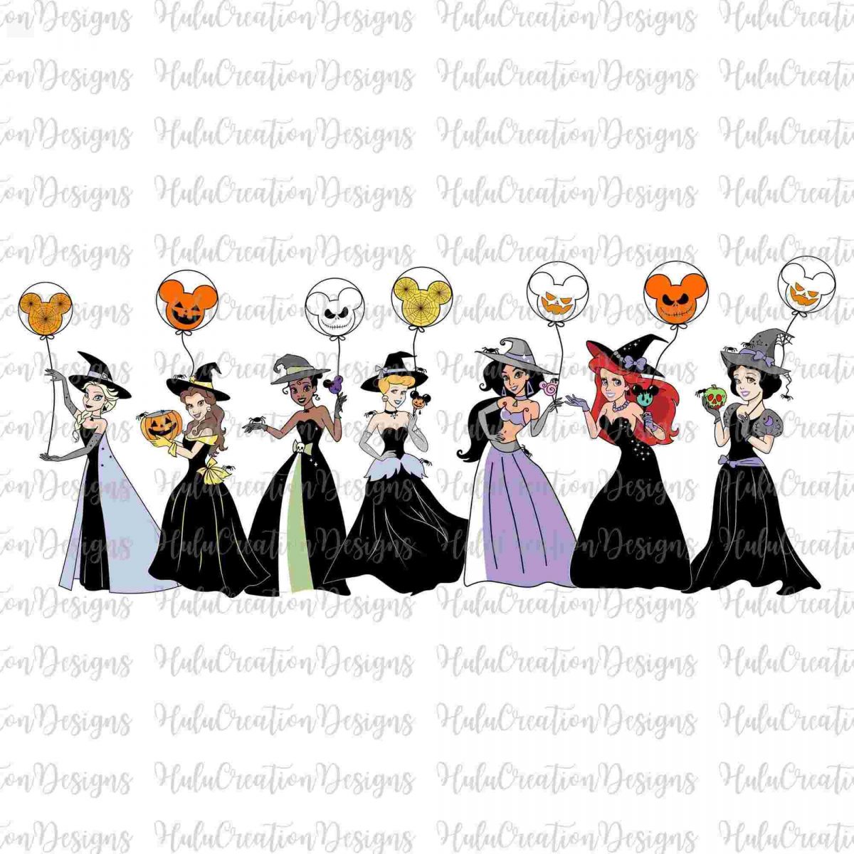 Vintage Halloween Princesses Witch Season SVG Collection