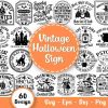 Vintage Halloween Sign Bundle Farmhouse Spooky SVGs for Cricut