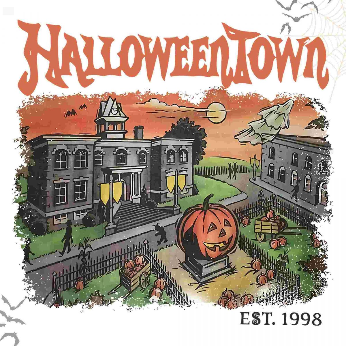 Vintage Halloween Town 1998 Png Halloweentown Pumpkin Design Trendy