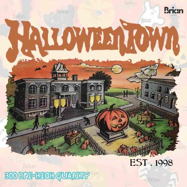 Vintage Halloween Town Established 1998 PNG Download Pumpkin