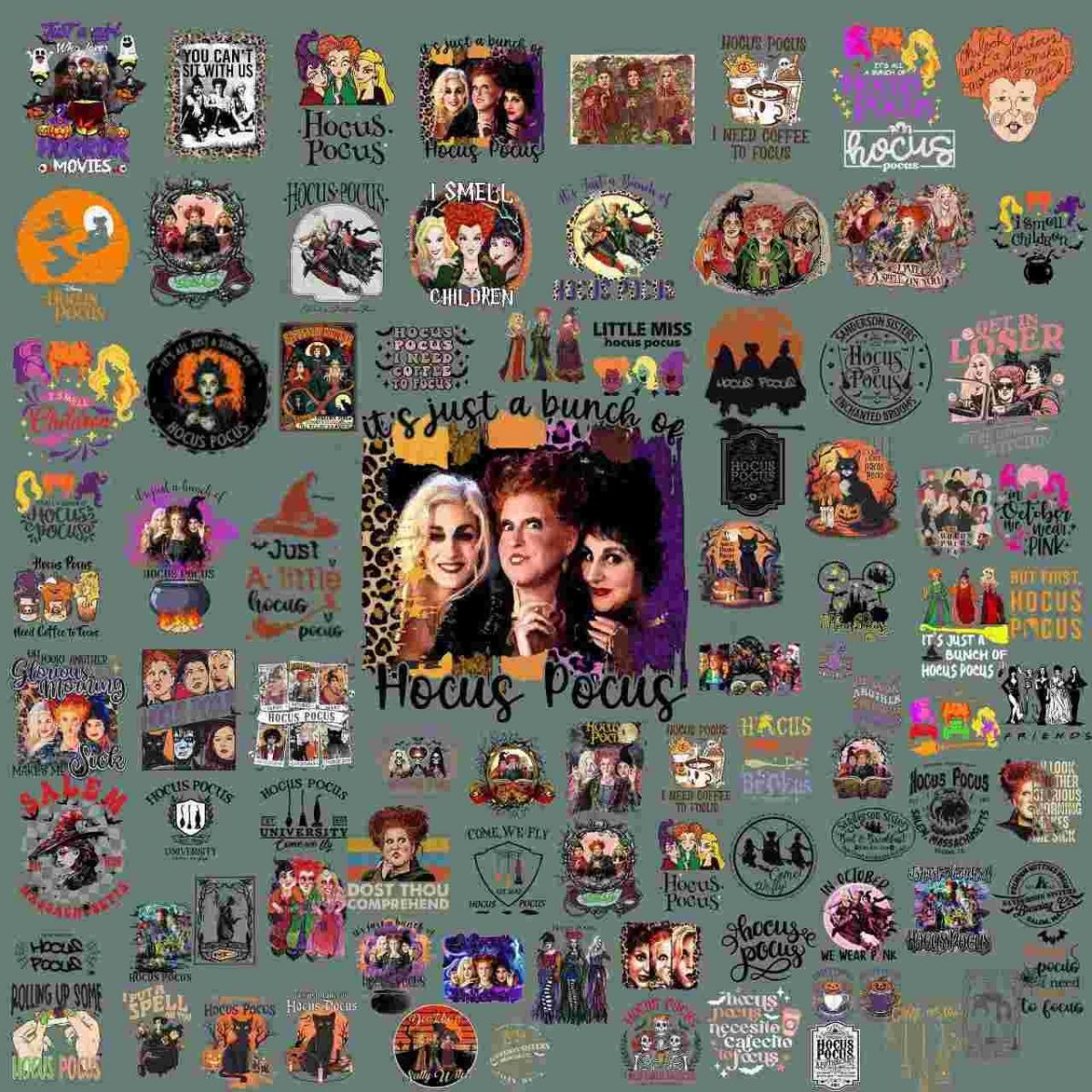 Vintage Hocus Pocus Halloween Bundle Switch Sister PNGs Retro