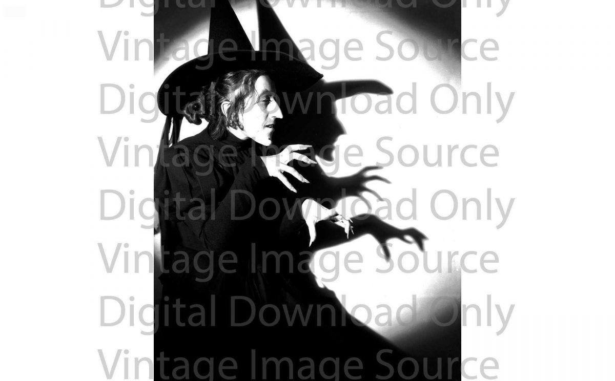 Vintage Horror Retro 1930s Wicked Witch Photo Digital Download SVG