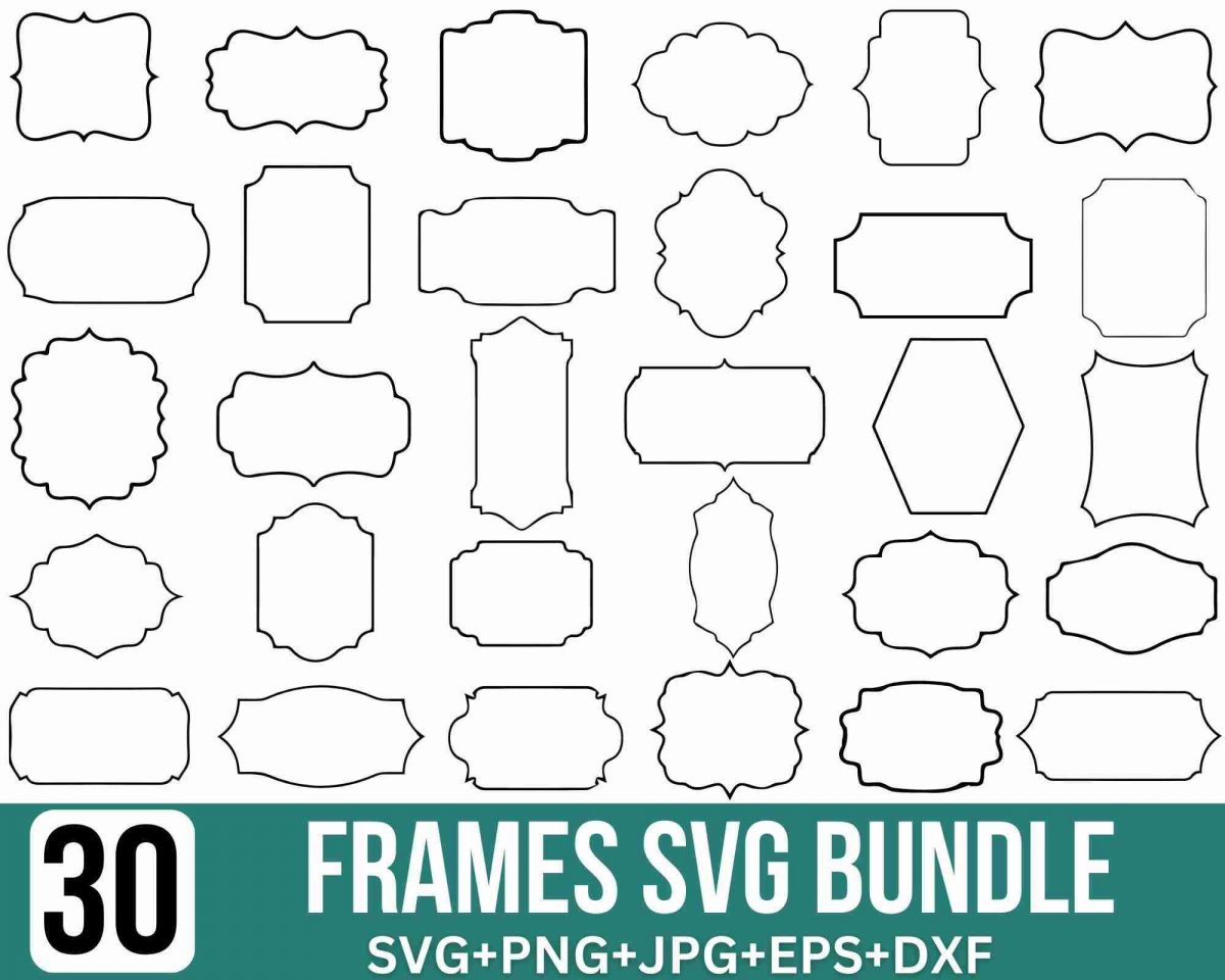 Vintage Label Frames Bundle SVG Clipart for Cricut Silhouette