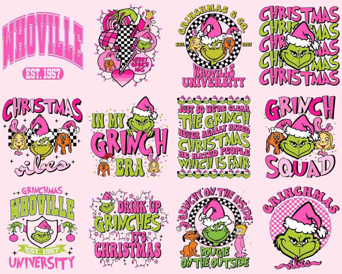 Vintage Pink Christmas PNG Bundle for Festive Shirt Designs