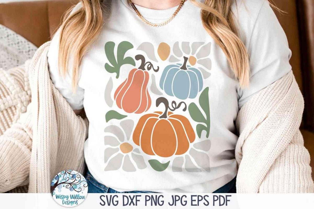 Vintage Pumpkin SVG Abstract PNG for Cricut Fall Shirt Halloween