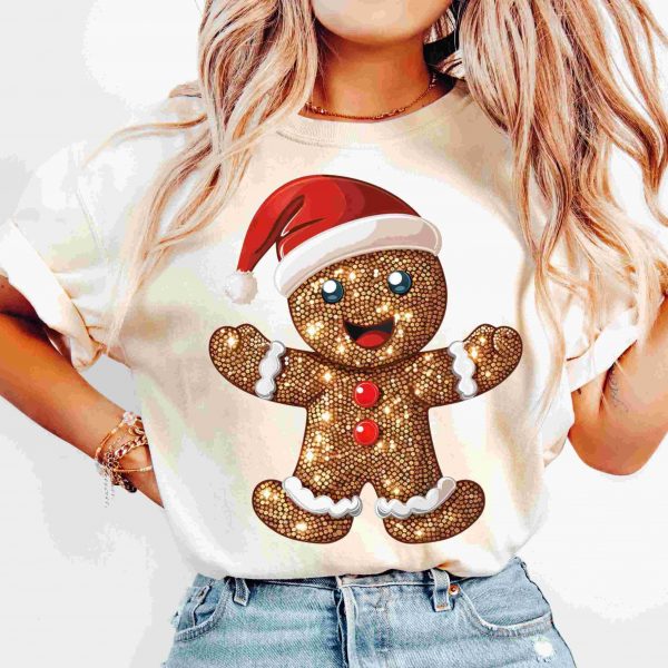 Vintage Retro Gingerbread Christmas Clipart Disco png Glitter