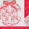 Vintage Santa Bow Monogram SVG Festive Holiday Digital Download