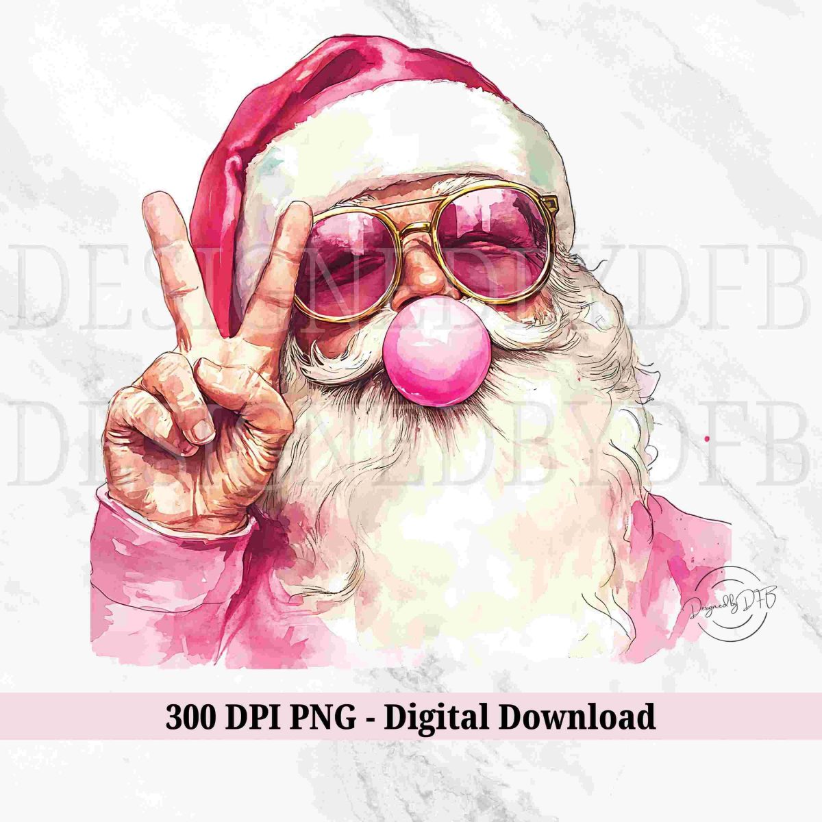 Vintage Santa Bubble Blowing PNG Retro Merry Christmas Graphic Santa