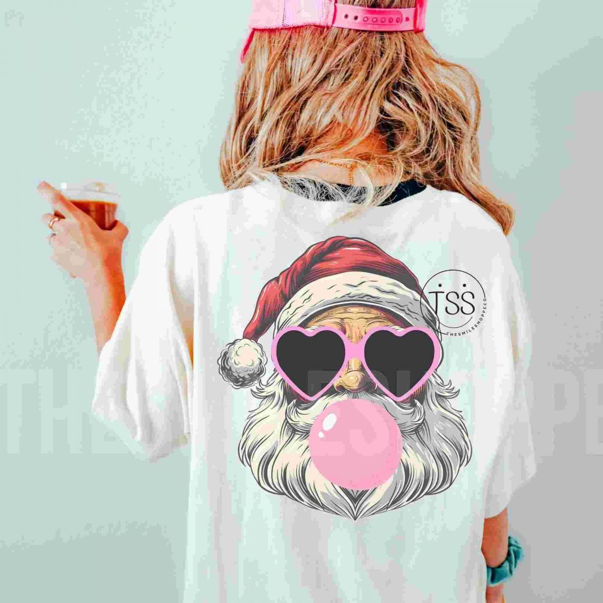 Vintage Santa Christmas svg Bubble Sublimation Digital Design