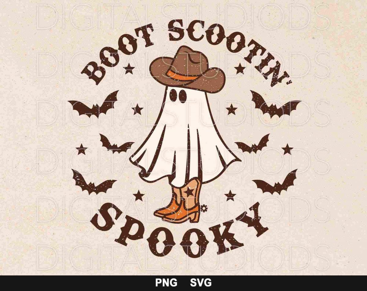 Vintage Western Ghost Halloween Design Collection PNG