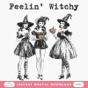 Vintage Witch PNG Halloween Graphic for Shirts Totes Horror Movie