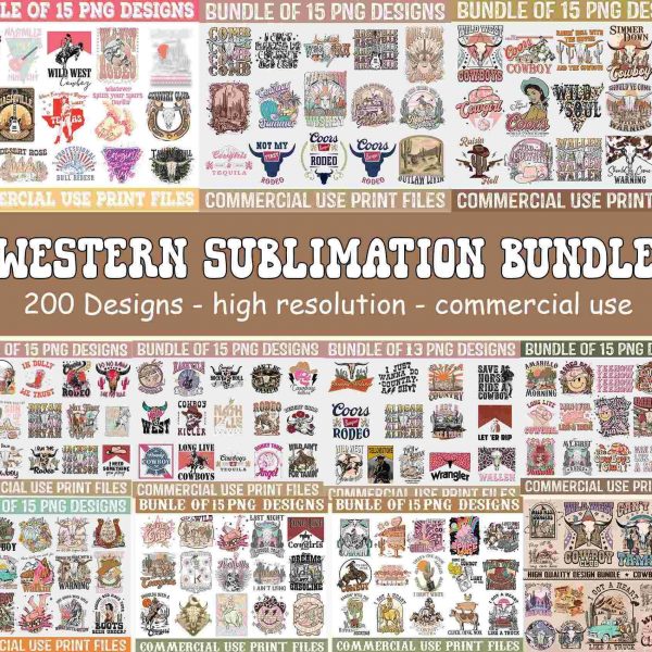 Western Sublimation Bundle PNG, Big Bundle Western, Cowboy Bundle, Cowgirl Png, Sublimation Designs, Western Png, Retro Western PNG Designs