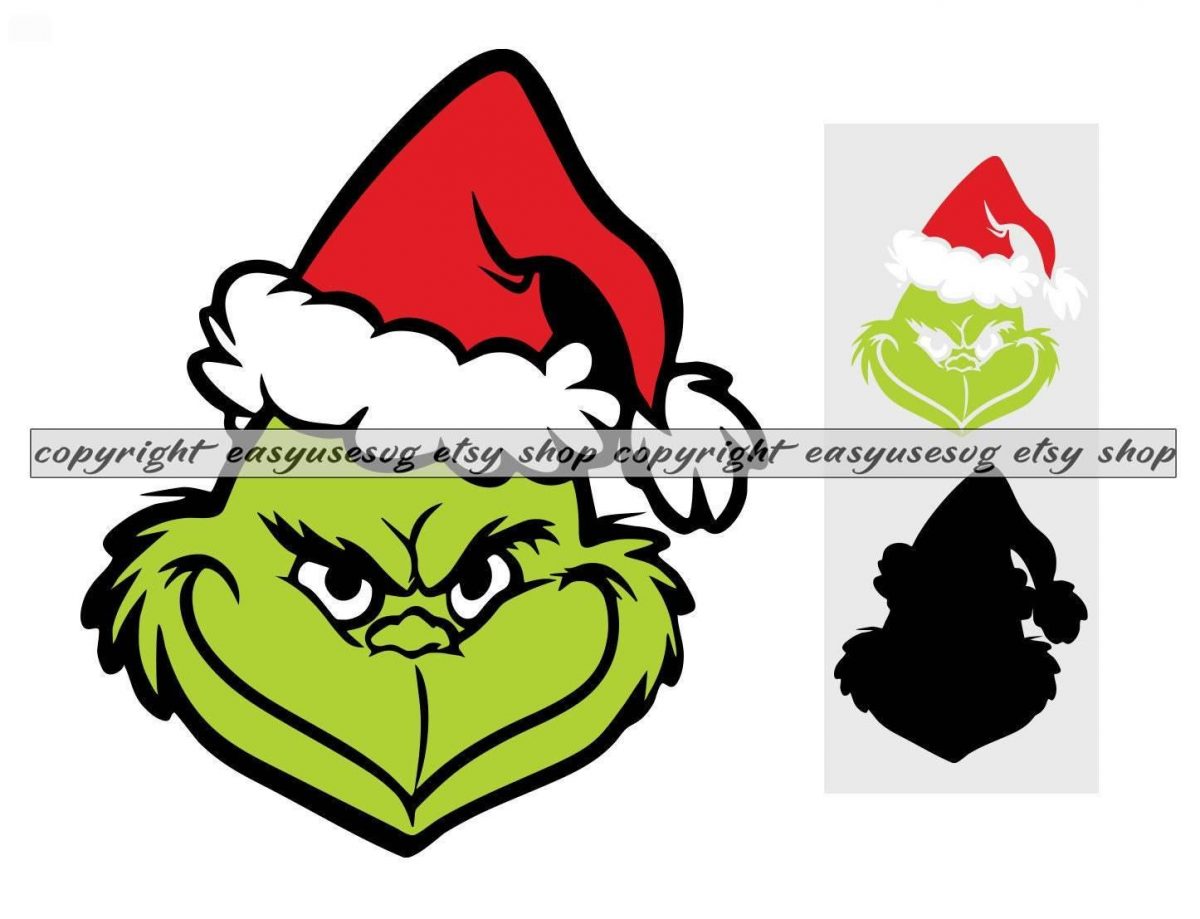 Whimsical Grinch Face SVG PNG Design for Cutting Machines Sublimation