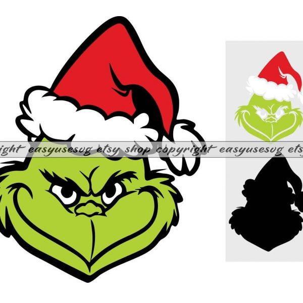 Whimsical Grinch Face SVG PNG Design for Cutting Machines Sublimation