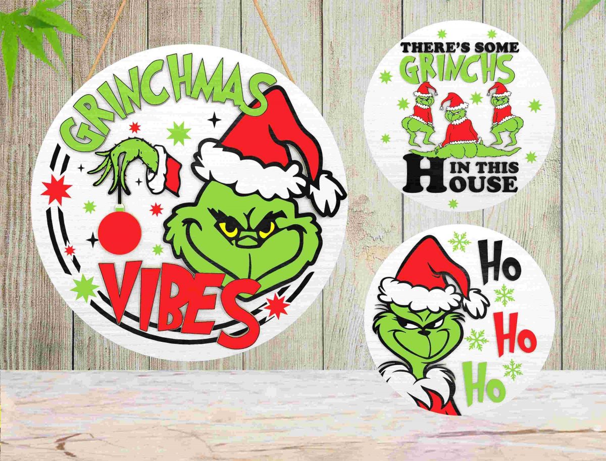 Whimsical Grinchmas SVG for Festive Door Decor