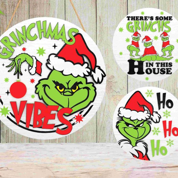 Whimsical Grinchmas SVG for Festive Door Decor