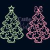 Whimsical Mouse Heads Xmas Trees Festive Swirls SVG Cut Files for