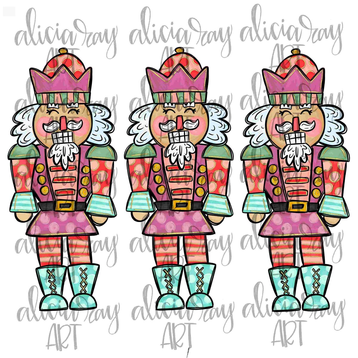 Whimsical Pink Nutcracker SVG Christmas Sublimation Art Download