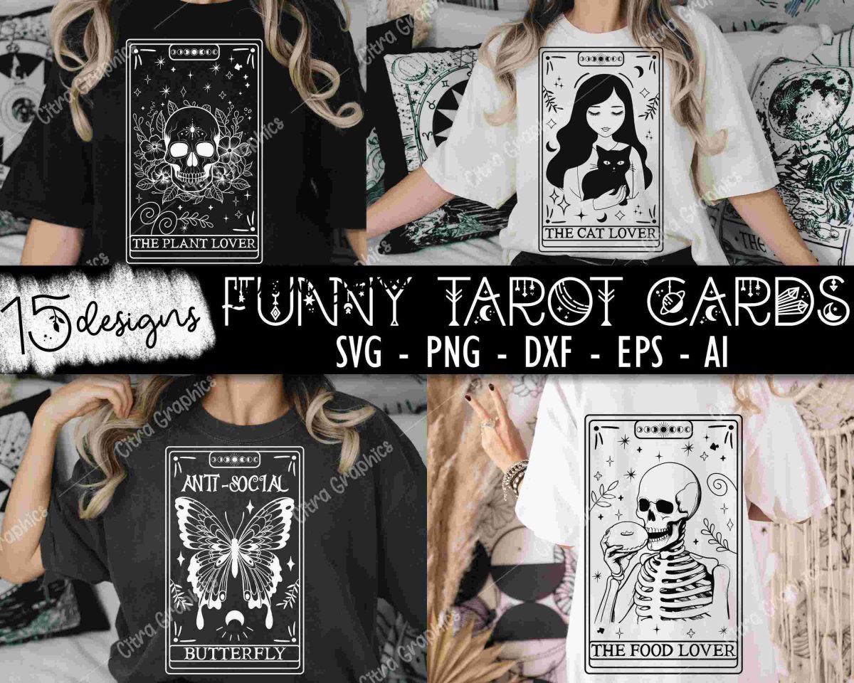 Whimsical Tarot Cards Bundle SVG PNG Collection