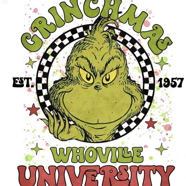 Whoville University Grinchmas SVG Transfer RTP Christmas Holiday