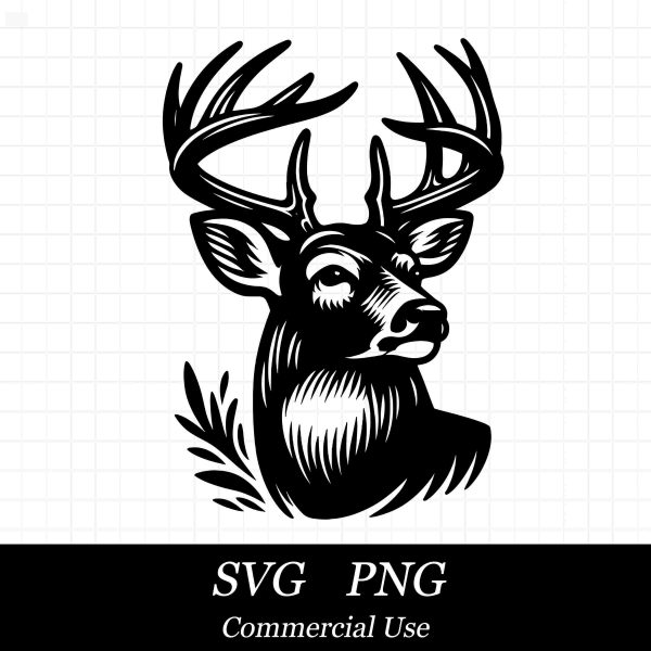 Wildlife Hunting SVG Whitetail Buck Deer Deer Head Cricut Files